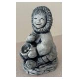 LL  - Set of 2 Glacial Ice Style Sculptures Eskimo Figure and Squirrel Figurine