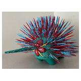 LL  - Folk Art Wooden Porcupine Sculpture by Vicente Hernandez Vasquez