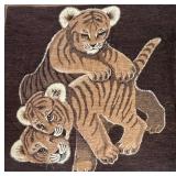LL  - Vintage Double Blanket with Tigers and Leopard Design