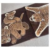 LL  - Vintage Double Blanket with Tigers and Leopard Design
