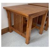 LL  - Pair of Mission Style Oak Side Tables