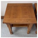 LL  - Pair of Mission Style Oak Side Tables