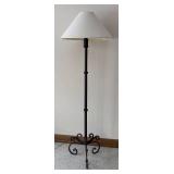 LL  - Fine Floor Lamp with Decorative Metal Base and Fabric Shade