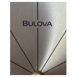 LL  - Vintage Bulova Brass and Glass Quartz Mantel Clock