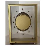 LL  - Vintage Bulova Brass and Glass Quartz Mantel Clock