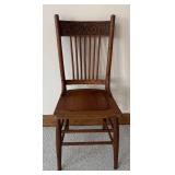 LL  - Vintage Wooden Pressed Back Chair