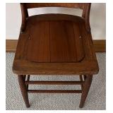 LL  - Vintage Wooden Pressed Back Chair
