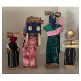 LL  - Set of 4 Handcrafted Guatemalan Ethnic Dolls on Wood Bases