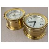 LL  - Howard Miller Brass Clock and Barometer Set