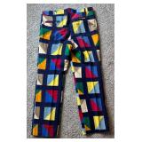 LLBR - Vintage Handmade Patchwork Pants with Geometric Pattern