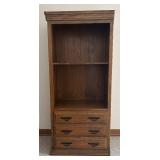 LLBR - Vintage Ranch Oak Bookcase with 3 Drawers