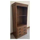 LLBR - Vintage Ranch Oak Bookcase with 3 Drawers