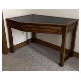 LLBR - Vintage Wood Corner Desk with Drawer and Chair