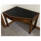 LLBR - Vintage Wood Corner Desk with Drawer and Chair