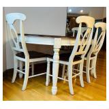 K - 5-Piece Dining Set with Oval Table and 4 Chairs, Two-Tone Wood Finish