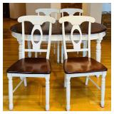 K - 5-Piece Dining Set with Oval Table and 4 Chairs, Two-Tone Wood Finish