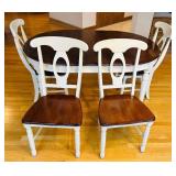 K - 5-Piece Dining Set with Oval Table and 4 Chairs, Two-Tone Wood Finish