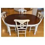 K - 5-Piece Dining Set with Oval Table and 4 Chairs, Two-Tone Wood Finish