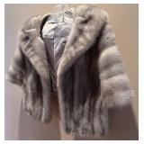 P - Cerulean EMBA Natural Blue Mutation Mink Fur Stole