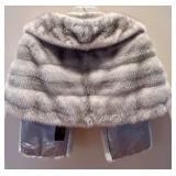 P - Cerulean EMBA Natural Blue Mutation Mink Fur Stole