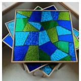 P - Set of 3 Mid-Century Mosaic Glass Nesting Tables