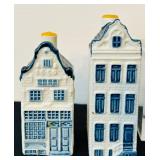 P - Set of 5 Blue Delft KLM Bols Dutch Canal House Miniature Bottles