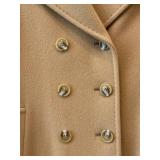 P - Vintage Rosewin Pure Wool Camel Double-Breasted Overcoat, Union Made in USA