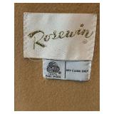 P - Vintage Rosewin Pure Wool Camel Double-Breasted Overcoat, Union Made in USA