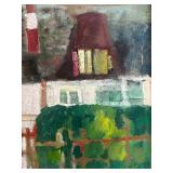 P - Original Framed House Landscape Painting Signed Bradford