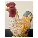 P - 10-Inch Ceramic Rooster Figurine with Colorful Detail