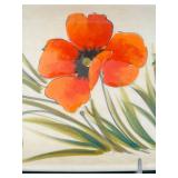 P - Hand-Painted Italian Ceramic Tray with Poppy and Wheat Design