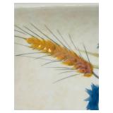 P - Hand-Painted Italian Ceramic Tray with Poppy and Wheat Design
