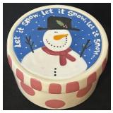 P - Lynn Morris Let It Snow Snowman Ceramic Box 4 x 6 Inch