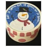 P - Lynn Morris Let It Snow Snowman Ceramic Box 4 x 6 Inch