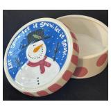 P - Lynn Morris Let It Snow Snowman Ceramic Box 4 x 6 Inch