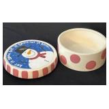 P - Lynn Morris Let It Snow Snowman Ceramic Box 4 x 6 Inch