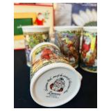 P - Christmas Holiday Mug Collection with Decor, C9 String Lights, Santa Frame, and Candle Snuffer