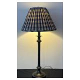P - 29-Inch Table Lamp with Blue Plaid Shade