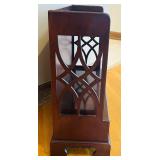 P - Vintage Wooden Console Table with Openwork Sides and Two Drawers