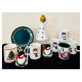 P - Christmas Mug, Plate, and Angel Collection with Dunoon Stoneware