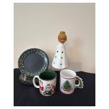 P - Christmas Mug, Plate, and Angel Collection with Dunoon Stoneware