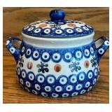 LR - Polish Pottery Butter Dish and Lidded Sugar Bowl Set