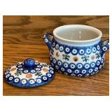 LR - Polish Pottery Butter Dish and Lidded Sugar Bowl Set
