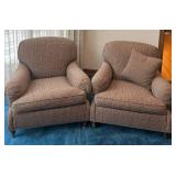 LR - Pair of Ralph Lauren Upholstered Armchairs with Plaid Pattern