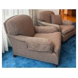 LR - Pair of Ralph Lauren Upholstered Armchairs with Plaid Pattern