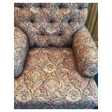 LR - Ralph Lauren Tufted Upholstered Armchair with Paisley Pattern