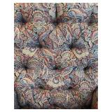 LR - Ralph Lauren Tufted Upholstered Armchair with Paisley Pattern