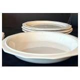 K - Vintage Heathcote Pottery White Dinnerware Set, Service for 8 Plus Serving Pieces