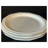 K - Vintage Heathcote Pottery White Dinnerware Set, Service for 8 Plus Serving Pieces