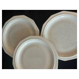 K - Vintage Heathcote Pottery White Dinnerware Set, Service for 8 Plus Serving Pieces